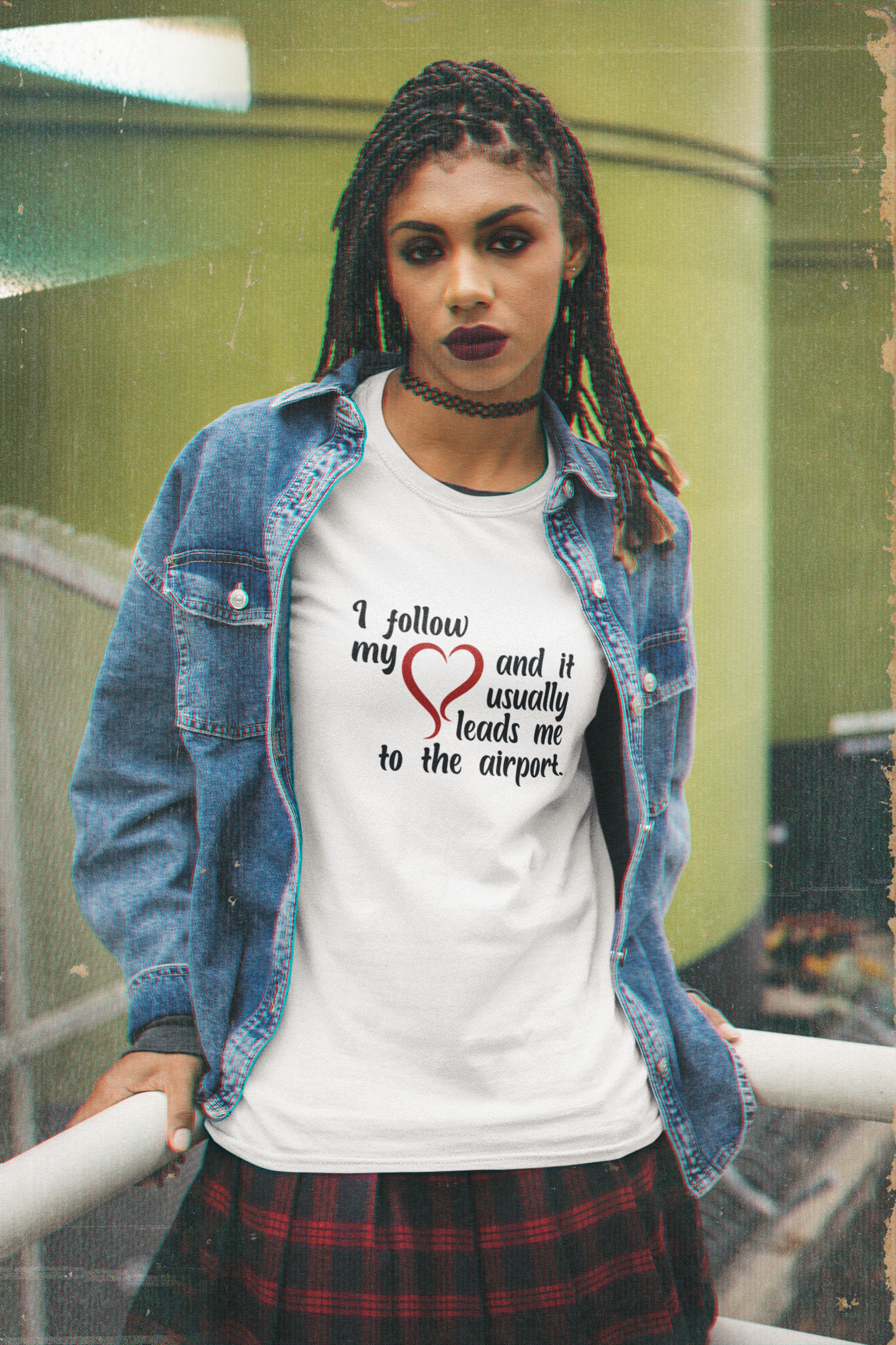 I Follow My Heart And It Usually Leads Me To The Airport Short-Sleeve Unisex T-Shirt