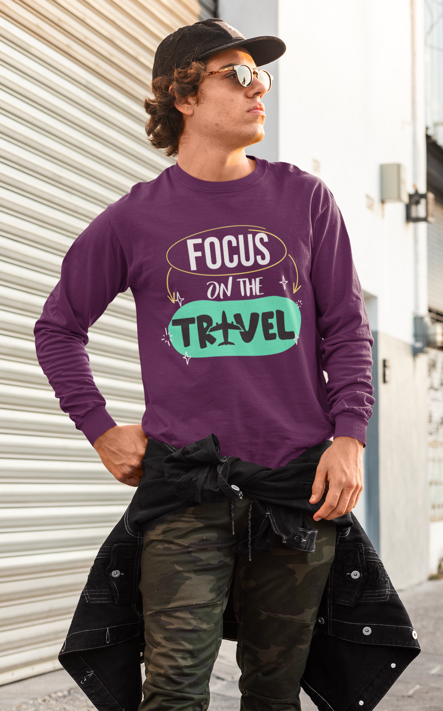 Focus On The Travel  Unisex Long Sleeve Tee