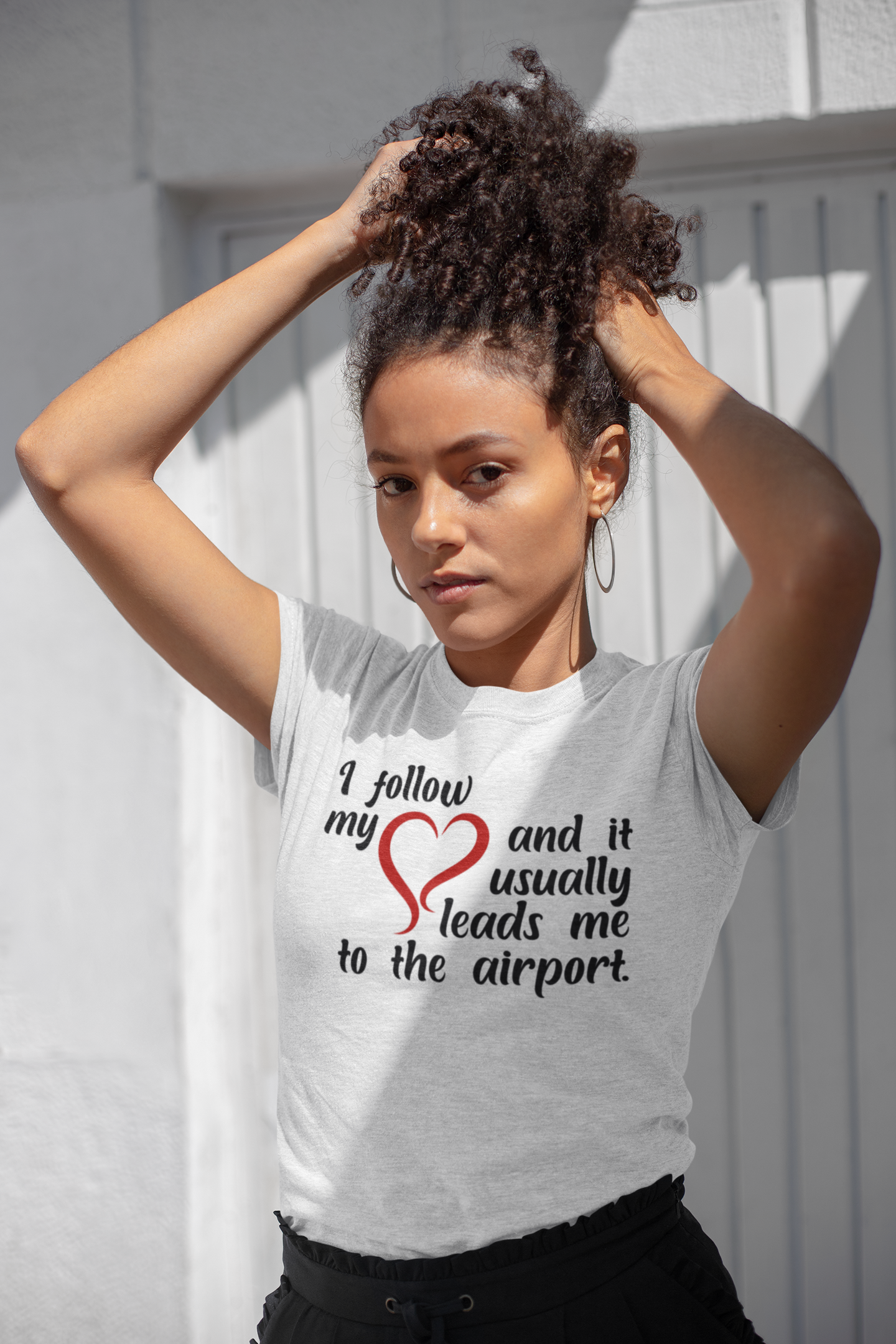 I Follow My Heart And It Usually Leads Me To The Airport Short-Sleeve Unisex T-Shirt